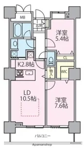 ロイヤルパークスタワー南千住【10階】の間取り