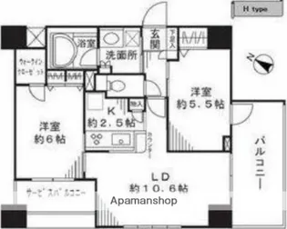 ドゥーエ東十条【4階】の間取り