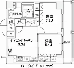 エスティメゾン王子【13階】の間取り