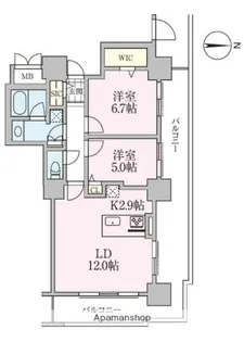 ロイヤルパークスタワー南千住【18階】の間取り