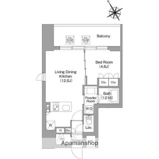 バウスフラッツ蔵前【13階】の間取り
