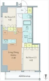 クレストコート西巣鴨【6階】の間取り
