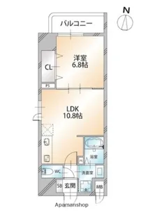 ドミール入谷【13階】の間取り