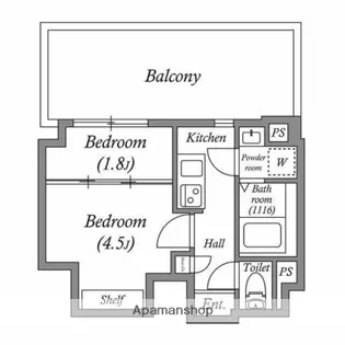 ザ・レジデンス神楽坂Ⅱ【6階】の間取り