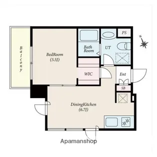 グローリオシェルト新宿山吹町【2階】の間取り