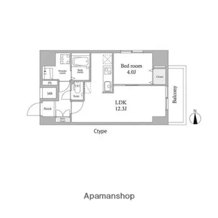 スカイグランデ新御徒町【10階】の間取り