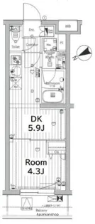 メイクス若松河田【3階】の間取り