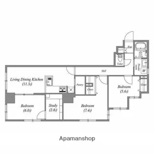 オーパスホームズ白山【1階】の間取り