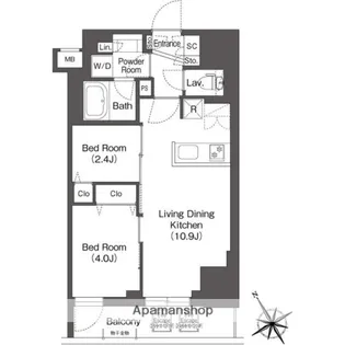 BLUROCK後楽園【4階】の間取り
