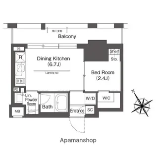 BLUROCK後楽園【8階】の間取り