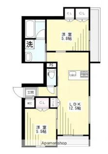 物件名登録なし【3階】の間取り
