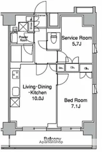プラウドフラット浅草駒形【13階】の間取り