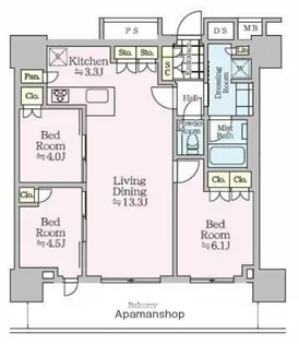 ザ・タワー十条【28階】の間取り