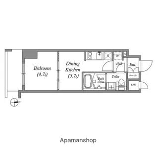 クオリタス浅草橋【5階】の間取り