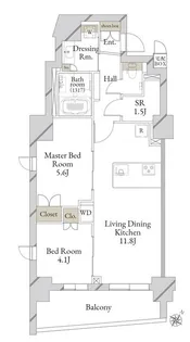 LIVECASA文京千石PREMIER【0701号室】の間取り