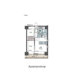 ラグゼナ田端北【2階】の間取り