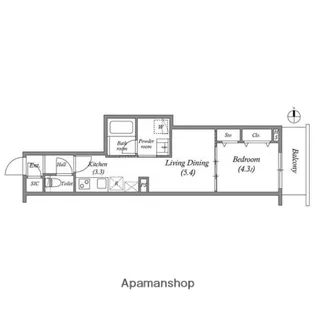 プライムガーデン若木【5階】の間取り