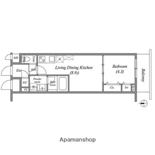 プライムガーデン若木【3階】の間取り