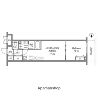 プライムガーデン若木【2階】の間取り