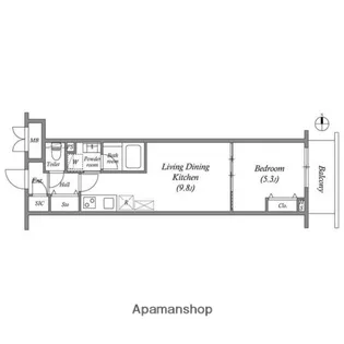 プライムガーデン若木【5階】の間取り