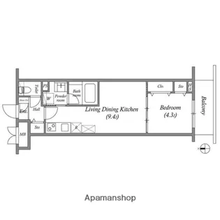 プライムガーデン若木【2階】の間取り