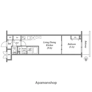 プライムガーデン若木【2階】の間取り