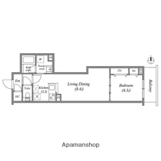 プライムガーデン若木【5階】の間取り