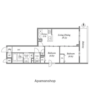 プライムガーデン若木【3階】の間取り