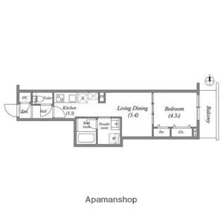 プライムガーデン若木【2階】の間取り