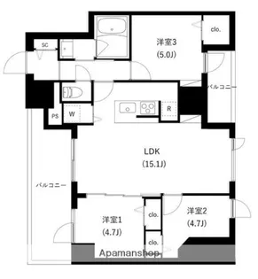 WHARF駒込【6階】の間取り