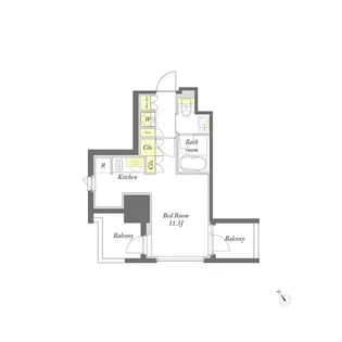 プライムメゾン入谷【1201号室】の間取り