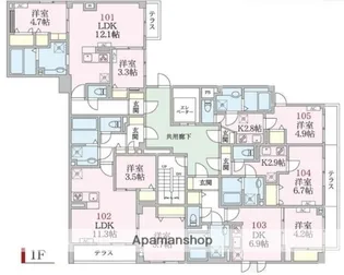 アローマ王子本町【1階】の間取り