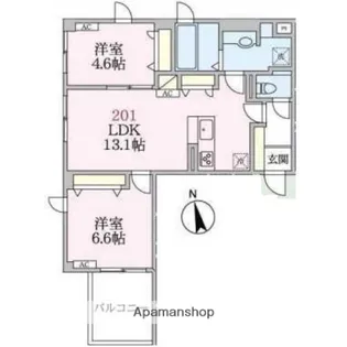 アローマ王子本町【2階】の間取り