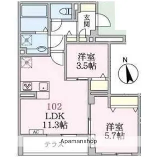 アローマ王子本町【1階】の間取り