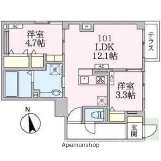 アローマ王子本町【1階】の間取り