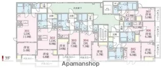 アローマ王子本町【3階】の間取り