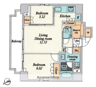 クレストコート文京湯島【10階】の間取り