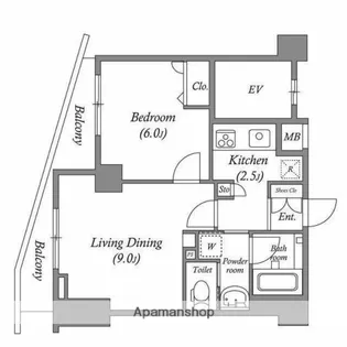 ルクレ板橋【1階】の間取り