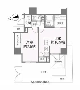 GENOVIA駒込駅GREEN VEIL【1階】の間取り