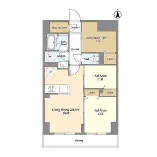 ドゥーエ尾久【3階】の間取り