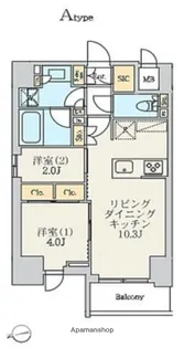 クレストコート北千住レジデンス【2階】の間取り