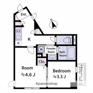 LAVIERE上中里【1階】の間取り