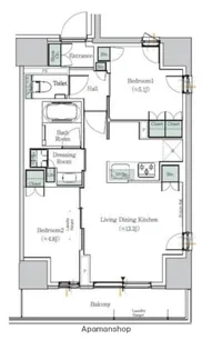 ONE ROOF RESIDENCE NISHINIPPORI【12階】の間取り