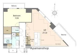 ルネッサンスタワー上野池之端【37階】の間取り