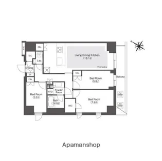 オアーゼ文京大塚【3階】の間取り