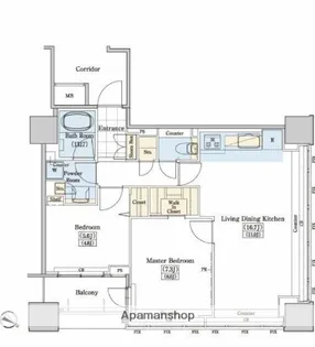 レジディアタワー上池袋(タワー棟)【22階】の間取り