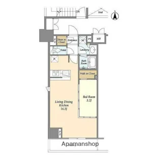 LIBR GRANT 神楽坂【11階】の間取り