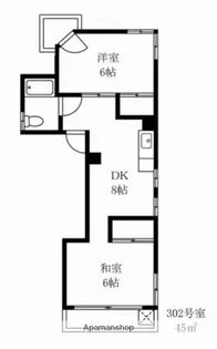 バンビ白山第4ビル【3階】の間取り