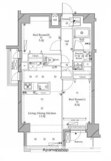 ラフィスタ王子神谷【9階】の間取り