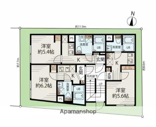 メゾンアッシュ大山【2階】の間取り